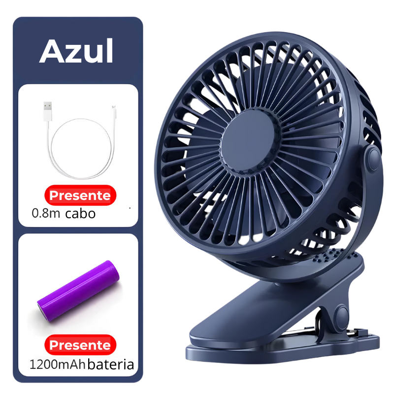 Mini Ventilador Portátil + Brinde (Cabo & Bateria)