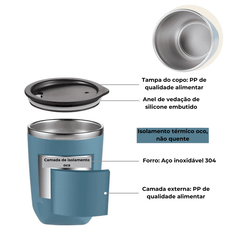 CANECA TÉRMICA DE AÇO INOXIDÁVEL - TRAZI SHOP