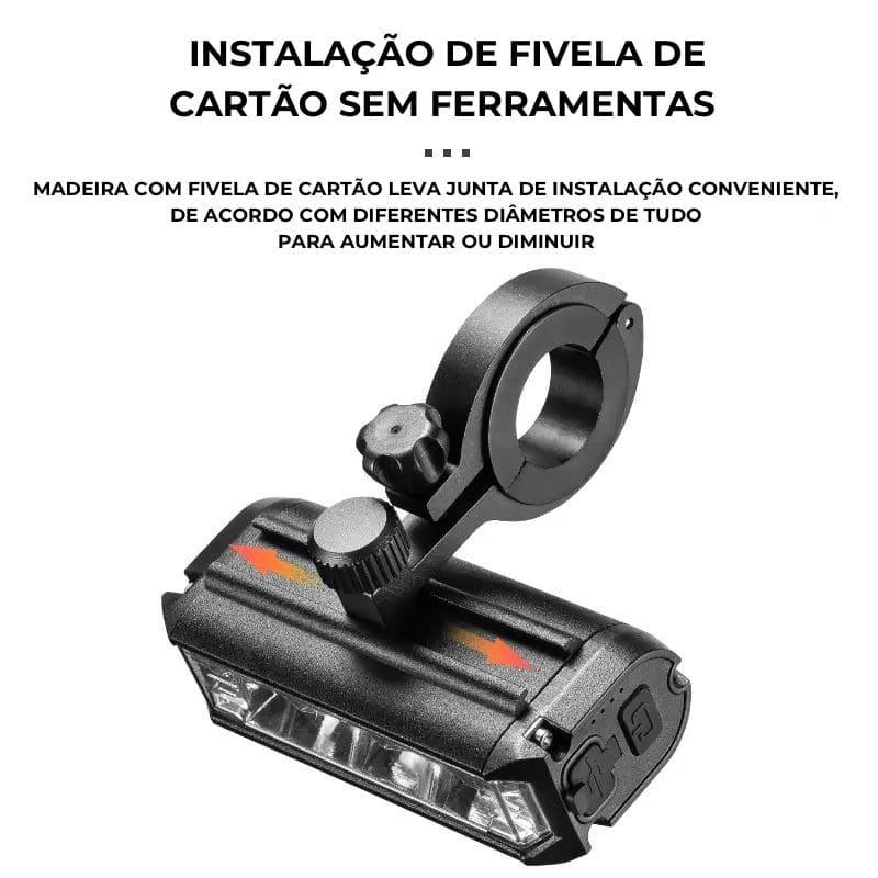 LANTERNA PARA BIKE A PROVA D'ÁGUA COM CARREGAMENTO USB - TRAZI SHOP